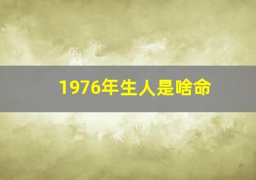 1976年生人是啥命