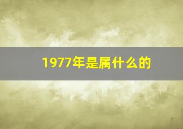 1977年是属什么的