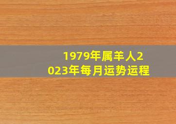 1979年属羊人2023年每月运势运程