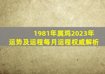 1981年属鸡2023年运势及运程每月运程权威解析