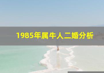 1985年属牛人二婚分析