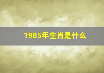 1985年生肖是什么