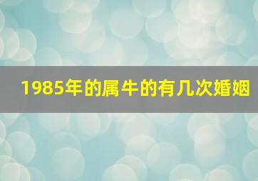 1985年的属牛的有几次婚姻