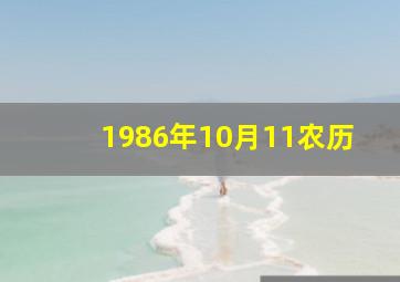 1986年10月11农历