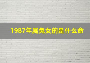 1987年属兔女的是什么命