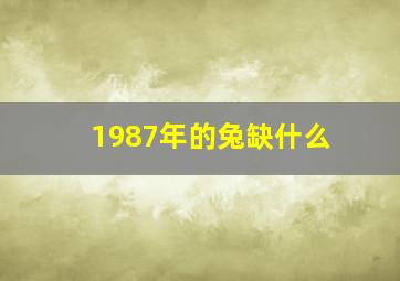 1987年的兔缺什么