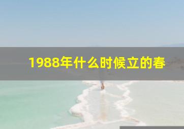 1988年什么时候立的春