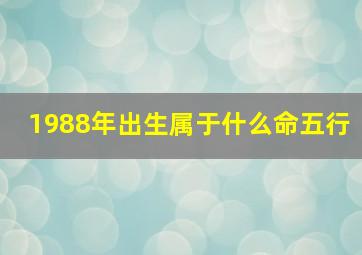 1988年出生属于什么命五行