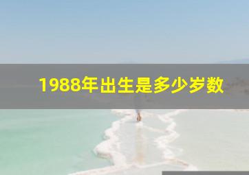 1988年出生是多少岁数