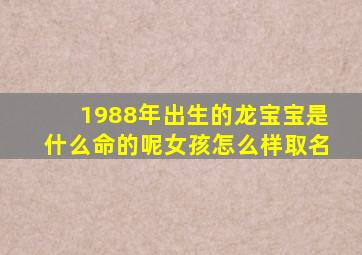 1988年出生的龙宝宝是什么命的呢女孩怎么样取名