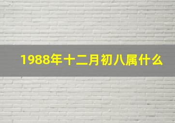 1988年十二月初八属什么