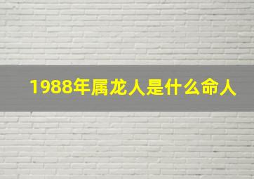 1988年属龙人是什么命人