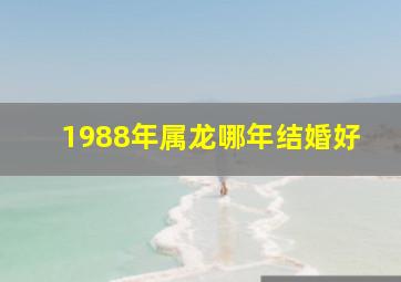 1988年属龙哪年结婚好