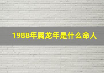 1988年属龙年是什么命人