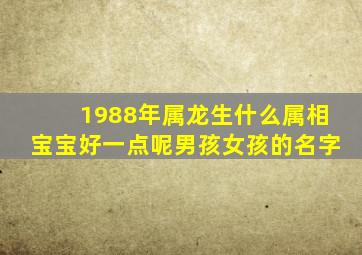 1988年属龙生什么属相宝宝好一点呢男孩女孩的名字