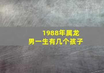 1988年属龙男一生有几个孩子