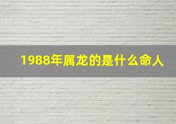 1988年属龙的是什么命人