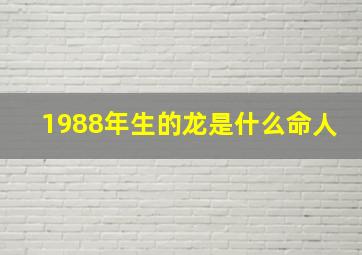 1988年生的龙是什么命人