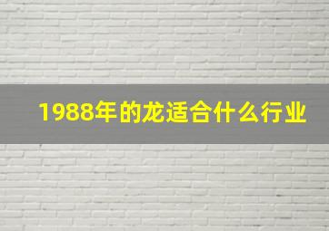 1988年的龙适合什么行业