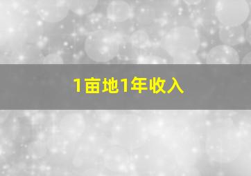 1亩地1年收入