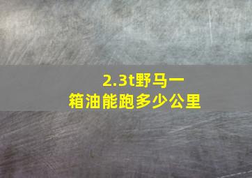 2.3t野马一箱油能跑多少公里