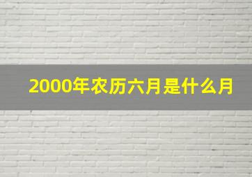 2000年农历六月是什么月