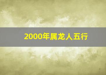 2000年属龙人五行