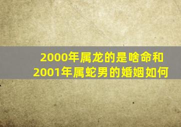 2000年属龙的是啥命和2001年属蛇男的婚姻如何