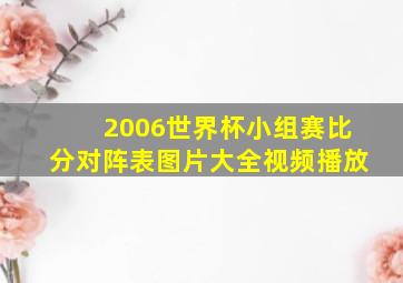 2006世界杯小组赛比分对阵表图片大全视频播放