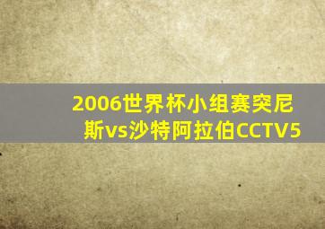 2006世界杯小组赛突尼斯vs沙特阿拉伯CCTV5