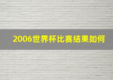 2006世界杯比赛结果如何