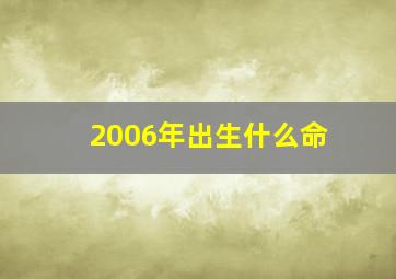 2006年出生什么命