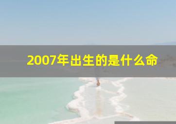 2007年出生的是什么命