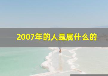 2007年的人是属什么的