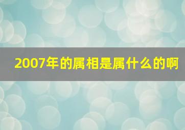 2007年的属相是属什么的啊