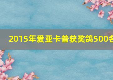 2015年爱亚卡普获奖鸽500名