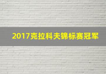 2017克拉科夫锦标赛冠军