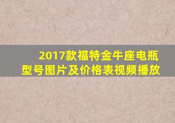 2017款福特金牛座电瓶型号图片及价格表视频播放