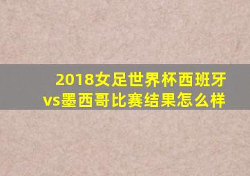 2018女足世界杯西班牙vs墨西哥比赛结果怎么样