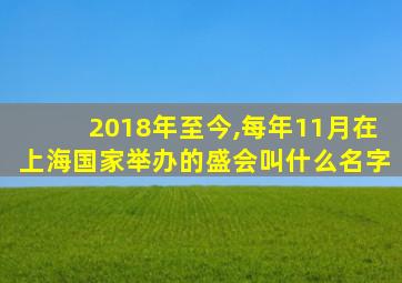 2018年至今,每年11月在上海国家举办的盛会叫什么名字