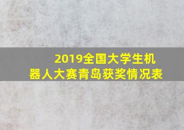 2019全国大学生机器人大赛青岛获奖情况表