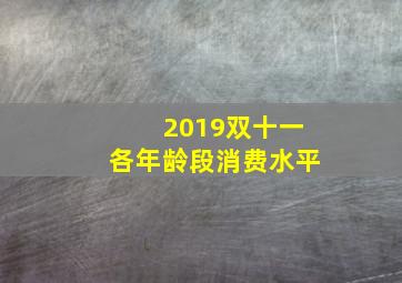 2019双十一各年龄段消费水平