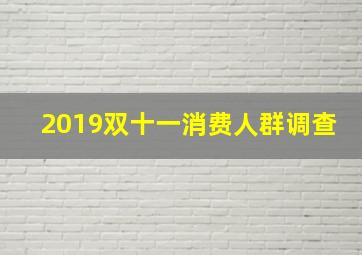 2019双十一消费人群调查