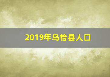 2019年乌恰县人口