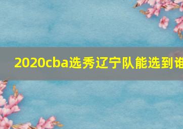 2020cba选秀辽宁队能选到谁