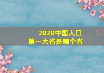 2020中国人口第一大省是哪个省