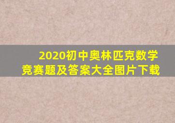 2020初中奥林匹克数学竞赛题及答案大全图片下载