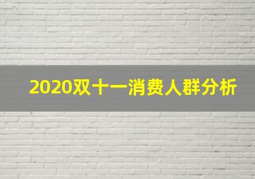 2020双十一消费人群分析