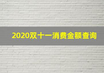 2020双十一消费金额查询