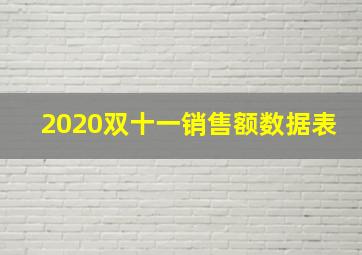 2020双十一销售额数据表